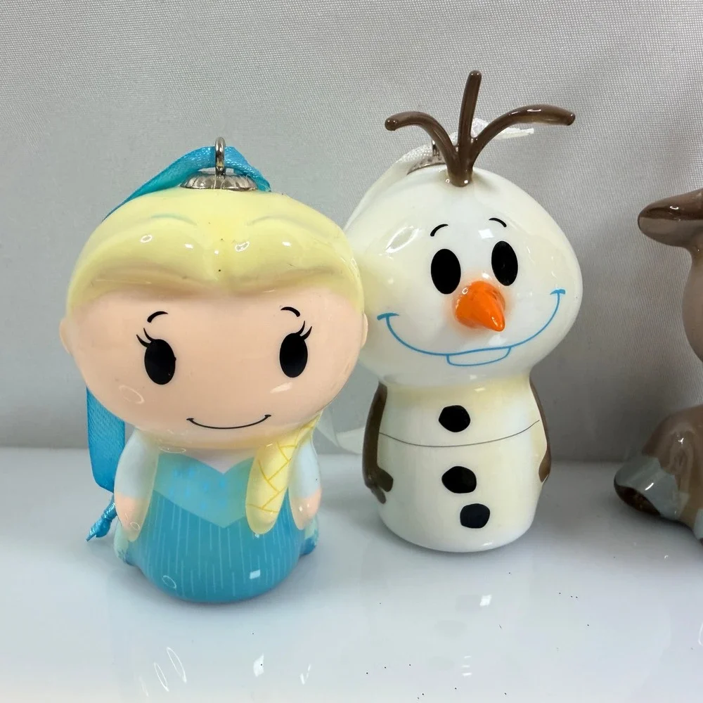 Hallmark Disney Frozen Decoupage Ornaments Set 4 Anna Elsa Olaf Sven